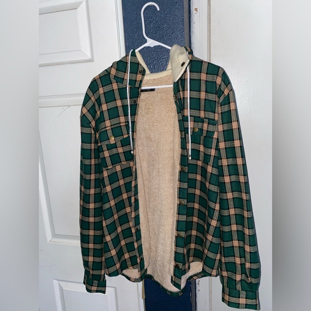 Cozy XXL Plaid Jacket with Sherpa
